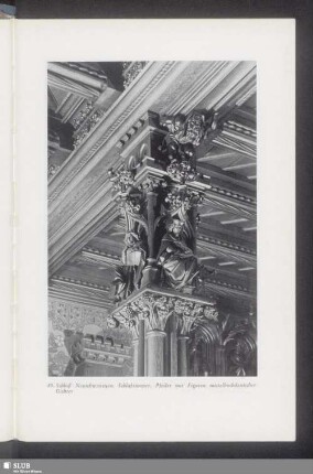 85. Schloß Neuschwanstein. Schlafzimmer. Pfeiler mit Figuren mittelhochdeutscher Dichter