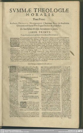 Liber Primus. [De Sacramentis in genere]