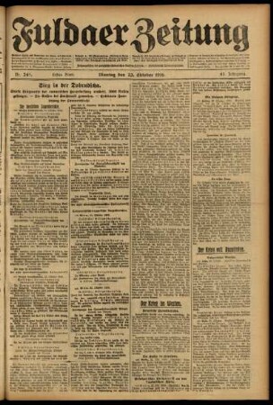 Erste Ausgabe vom Montag, den 23. Oktober 1916.