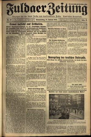 Erste Ausgabe vom Donnerstag, den 21. Januar 1932.