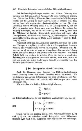 § 86. Integration durch Iteration.