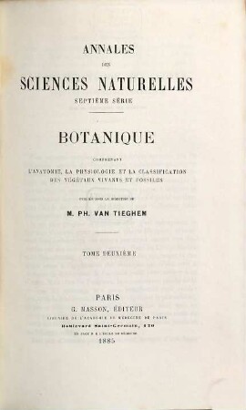 Annales des sciences naturelles. Botanique. 2. 1885