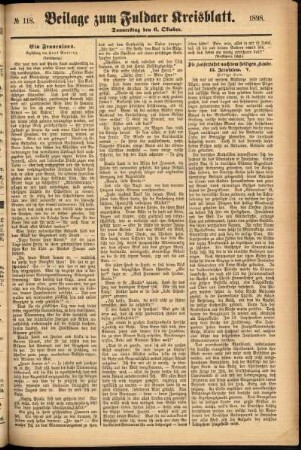 Zweite Ausgabe vom Donnerstag, den 06. Oktober 1898.