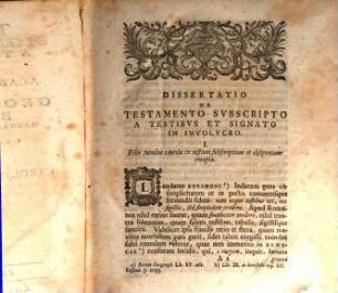 Testamenti Signati Et Svbscripti A Testibvs In Involvcro Vim Et Avctoritatem