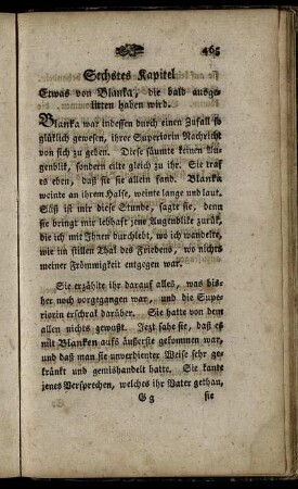 Sechstes Kapitel. Etwas von Blanka, die bald ausgelitten haben wird.