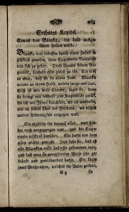 Sechstes Kapitel. Etwas von Blanka, die bald ausgelitten haben wird.