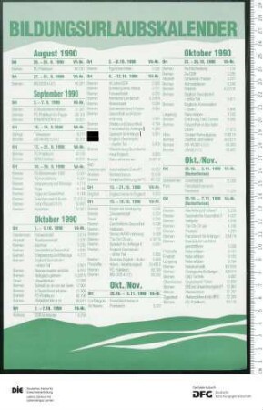Programm für Bildungsurlaub 2. Semester 1990