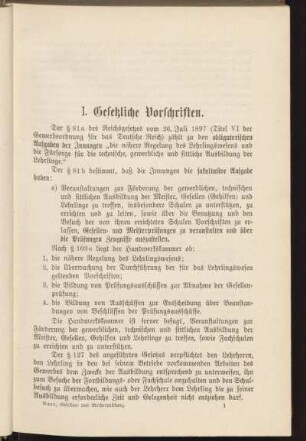 I. Gesetzliche Vorschriften.