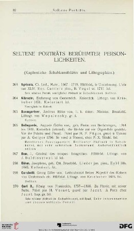 Seltene Porträts berühmter Persönlichkeiten (Nr. 263-470)
