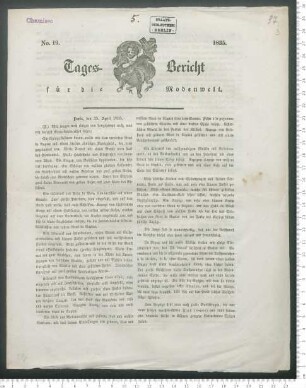 "Doppelkupfer No. 19. - Adelbert von Chamisso"