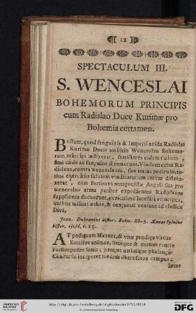 Spectaculum III: S. Wenceslai bohemorum principis […]