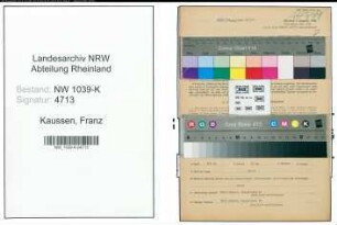 Entnazifizierung Franz Kaussen , geb. 30.04.1910 (Meister)