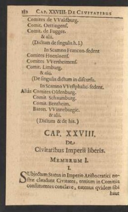 Cap. XXVIII. De Civitatibus Imperii liberis.