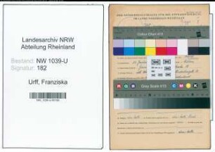 Entnazifizierung Franziska Urff , geb. 31.01.1903 (Lehrerin)