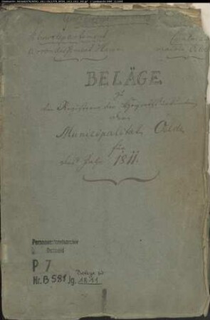 Belegakten zum Heiratsregister 1811 imd 1812 der Munizipalität Oelde.