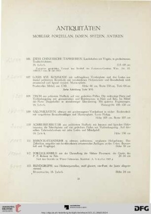 Antiquitäten (Nr. 106-113)