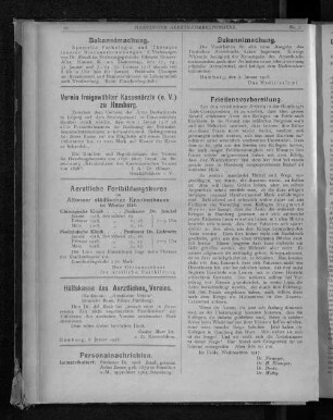 Aerztliche Fortbildungskurse im Altonaer städtischen Krankenhause im Winter 1918.