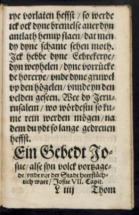 Ein Gebedt Josue ... Thom XLVIII.