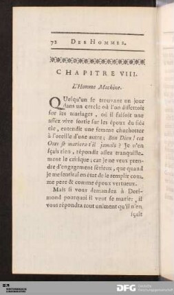 Chapitre VIII. L'Homme Machine.