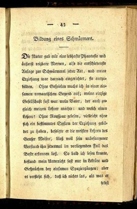 Bildung eines Schwärmers.