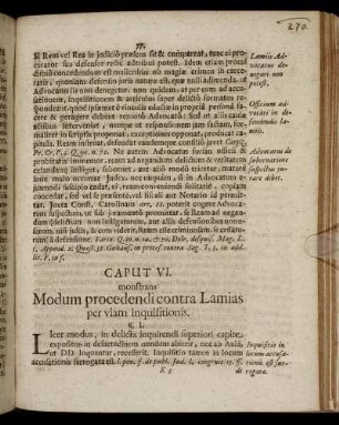 Caput VI. monstrans Modum procedendi contra Lamias per viam inquisitionis.