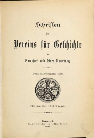 Schriften des Vereins für Geschichte des Bodensees und seiner Umgebung. 23. 1894