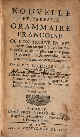 Nouvelle grammaire françoise