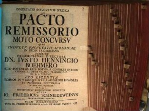 Diss. inaug. iur. de pacto remissorio moto concursu
