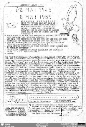 2 Wunschzettel für 1985 : Ich wünsche mir...