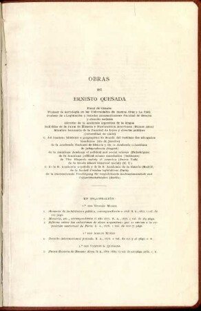 Obras de Ernesto Quesada