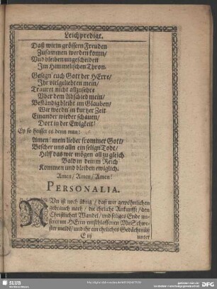 Lebenslauf : Personalia. Bericht