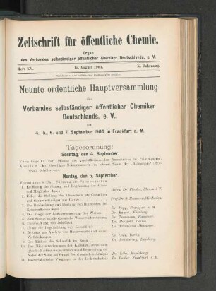 Heft XV. 15. August 1904.