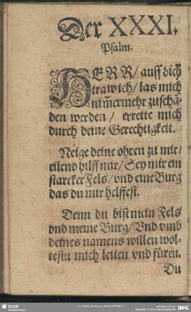 Der XXXI. Psalm
