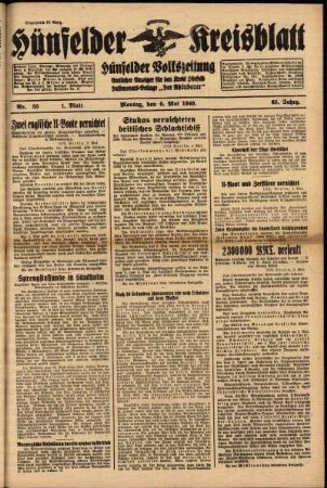 Erste Ausgabe vom Montag, den 06. Mai 1940.
