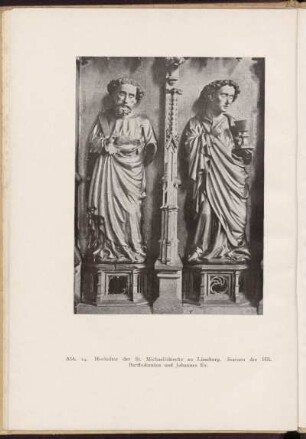 Abb. 14. Hochaltar der St. Michaeliskirche zu Lüneburg. Statuen der Hll. Bartholomäus und Johannes Ev.