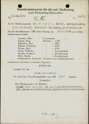 Semle, Erich, Dr.