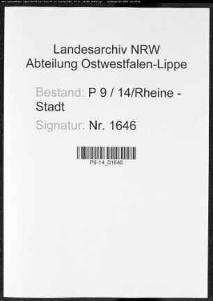 Sterberegister Standesamt Rheine-Stadt