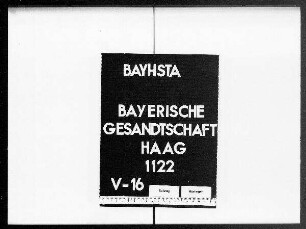 Briefe an die bayerische Gesandtschaft von Gerolamo Luigi Graf Malabaila di Canale aus Turin