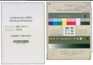 Entnazifizierung Hermann Langen , geb. 26.03.1884 (Kaufmann)