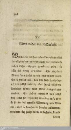 XV. Mittel wieder die Feldmäuse