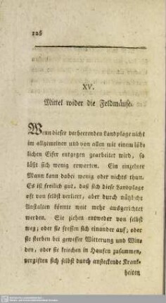 XV. Mittel wieder die Feldmäuse