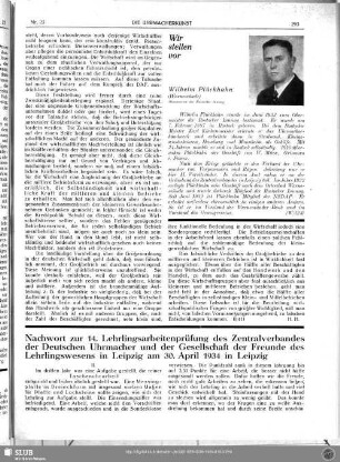 Wir stellen vor : Wilhelm Plückhahn
