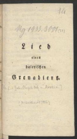 Lied eines baierischen Grenadiers