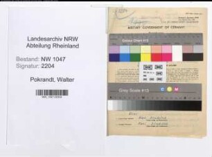 Entnazifizierung Walter Pokrandt , geb. 26.09.1897 (Lehrer)