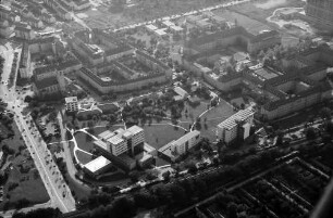 Freiburg: Klinikneubauten, Zahnklinik, Robert-Koch-Klinik, von Norden