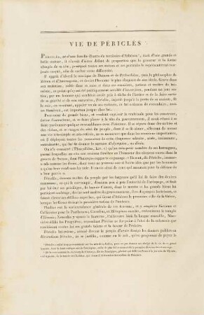 Vie de Périclès.
