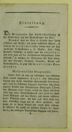 Mathematische Geographie