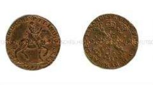 Niederländischer Historienpfennig auf Karl II. (französisch, lateinisch)