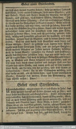 Gebet eines Sterbenden
