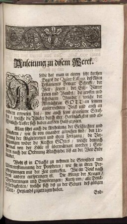 Anleitung zu diesem Werck.